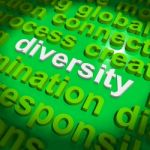 Diversity Word Cloud Shows Multicultural Diverse Culture Stock Photo