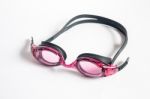 Pink Swim Goggles Isolated On White Background Stock Photo