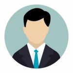User Icon, Male Avatar In Business Suit- Flat Design Stock Photo
