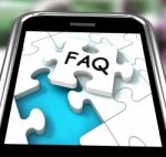 Faq Smartphone Means Website Questions And Solutions Stock Photo