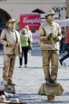 Living Statues In The Old Town Square Prague Stock Photo
