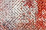 Red And White Diamond Pattern Metal Sheet Stock Photo
