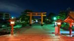 Giant Red Torii Gate Of Fushimi Inari Stock Photo