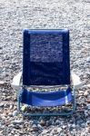 Blue Beach Chair Stock Photo