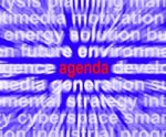 Agenda Word Means Program Schedule Or Line Up Stock Photo
