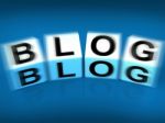Blog Blocks Displays Webpage Article Or Journal Stock Photo