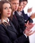 Group Of Business People Clapping Stock Photo