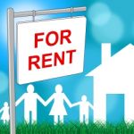 For Rent Means Template Household And Houses Stock Photo