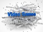 3d Image Video Games Issues Concept Word Cloud Background Stock Photo