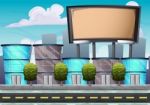 Cartoon  City Sky With Separated Layers For Game And Animation Stock Photo