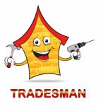 Building Tradesman Shows Home Improvement And Builder Stock Photo
