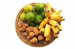 Traditional Tropical Thai Fruit Set Stock Photo