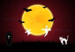 Halloween Moon Bat Ghost  Stock Photo