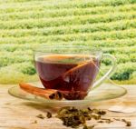 Tea With Cinnamon Shows Restaurant Teas And Spiced Stock Photo