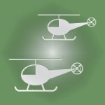 Helicopters Icon Shows Rotor Midair And Flight Stock Photo