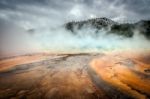 Grand Prismatic Spring In Yellowstone Stock Photo
