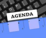 Agenda File Shows Office Schedule 3d Rendering Stock Photo