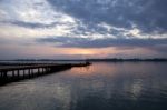 Sunset At Lake Palic,serbia Stock Photo