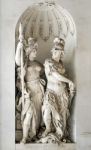 Sculpture Of Constance And Fortitude At St Michaels Gate Hofburg Stock Photo