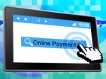 Online Payment Represents World Wide Web And Amount Stock Photo