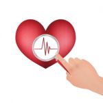 Vital Signs Of The Heart And Magnifier Stock Photo