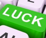Luck Key Shows Fate Or Fortunate Stock Photo