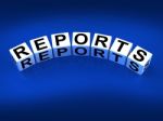 Reports Blocks Represent Reported Information Or Articles Stock Photo