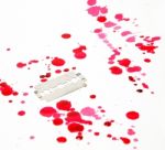 Razor Blade With Drop Of Blood Stock Photo
