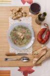 Traditional Portuguese Soup, Caldo Verde Stock Photo