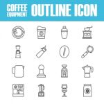 Outline Coffee Icon Stock Photo