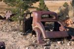 Car Long Since Abandoned In Utah Stock Photo
