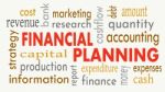 Financial Planning, Word Cloud Concept On White Background. Illu Stock Photo