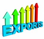 Exports Increasing Shows International Selling And Exportation Stock Photo