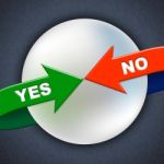 Yes No Arrows Shows All Right And Ok Stock Photo