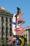 Barcelona, Spain/europe - June 1 : Roy Lichtenstein's Sculpture Stock Photo