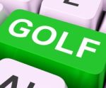 Golf Key Means Golfing Online Or Golfer
 Stock Photo