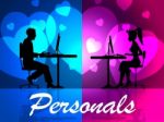 Personals Online Means Web Site And Classifieds Stock Photo