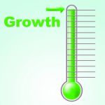 Growth Thermometer Indicates Rise Scale And Development Stock Photo