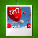 Two Thousand Seventeen On Balloons Photo Shows Year 2017 Stock Photo
