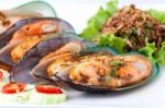 Cooked Shellfish With Spicy Salad Stock Photo