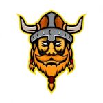 Viking Warrior Or Norse Raider Head Mascot Stock Photo