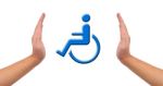Help And Care For Disabled Person Stock Photo