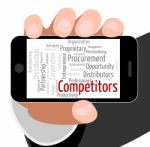 Competitors Word Means Text Words And Competition Stock Photo