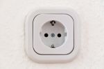 White Power Outlet With Path Stock Photo