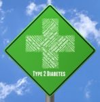 Diabetes Sign Means Poor Health And Two Stock Photo