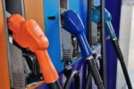 Gasoline Pump Nozzles Stock Photo