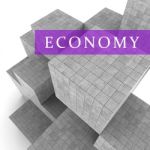 Economy Blocks Show Macro Economics 3d Rendering Stock Photo