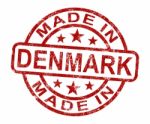 Made In Denmark Stamp Stock Photo
