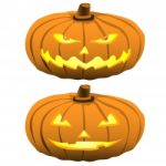 Happy Halloween Pumpkin Heads- Illustration Stock Photo