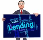 Lending Word Shows Bank Loan And Advance Stock Photo